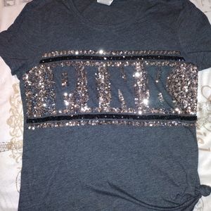 Pink sequin t-shirt